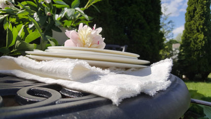 Bulk Raw Edge Linen Napkins in Warm White